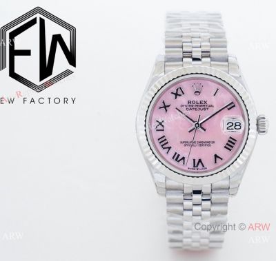 Rolex Datejust 31 Pink MOP Roman Dial New Style Jubilee watch